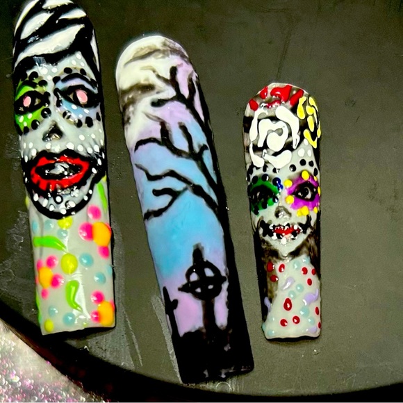 Glowing Halloween Custom Press-On Nails